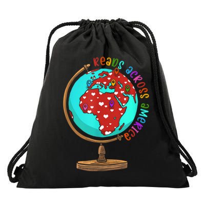 Reads Across That America Reading Lover Teacher Reader Drawstring Bag