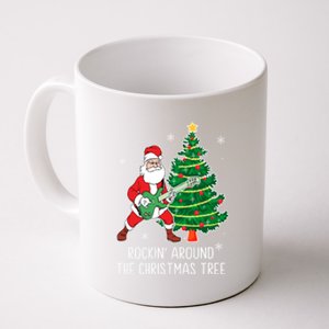 Rockin Around The Christmas Tree Santa Claus Guitar Player Gift Coffee Mug