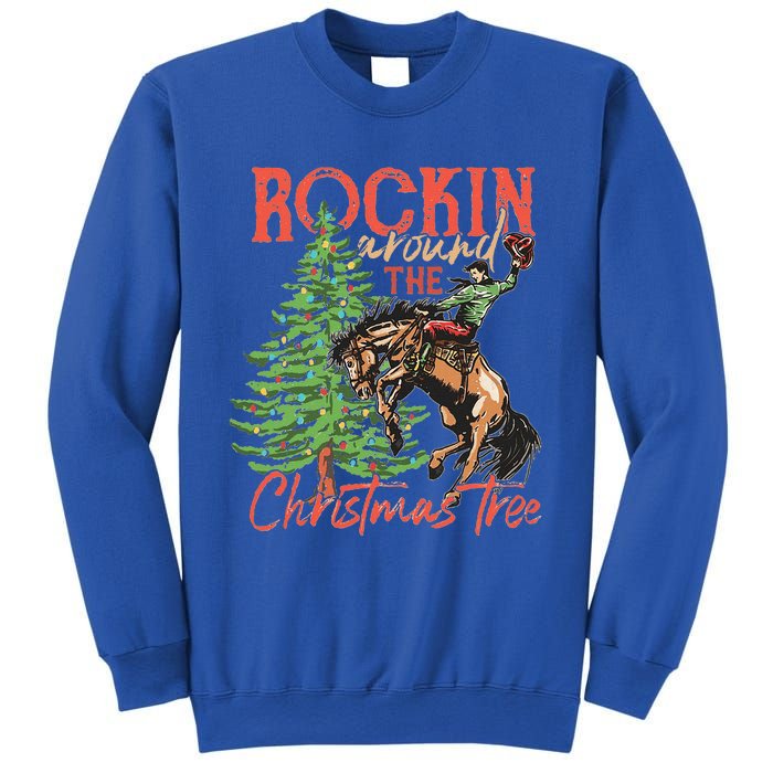 Rocking Around The Christmas Tree Christmas Cowboy Horse Sweatshirt