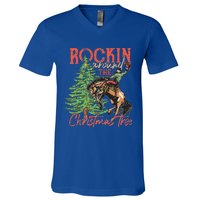 Rocking Around The Christmas Tree Christmas Cowboy Horse V-Neck T-Shirt