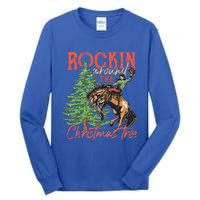 Rocking Around The Christmas Tree Christmas Cowboy Horse Tall Long Sleeve T-Shirt