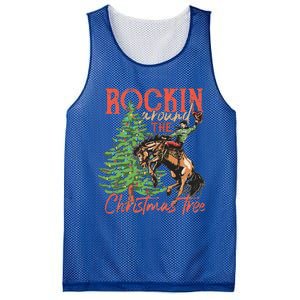 Rocking Around The Christmas Tree Christmas Cowboy Horse Mesh Reversible Basketball Jersey Tank