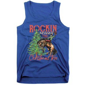 Rocking Around The Christmas Tree Christmas Cowboy Horse Tank Top