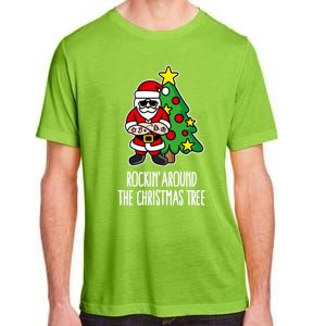 Rockin Around The Christmas Tree Santa Claus Hipster Barber Gift Adult ChromaSoft Performance T-Shirt