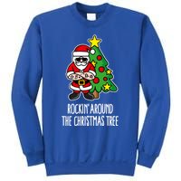 Rockin Around The Christmas Tree Santa Claus Hipster Barber Gift Sweatshirt