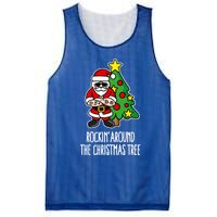 Rockin Around The Christmas Tree Santa Claus Hipster Barber Gift Mesh Reversible Basketball Jersey Tank