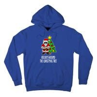 Rockin Around The Christmas Tree Santa Claus Hipster Barber Gift Tall Hoodie