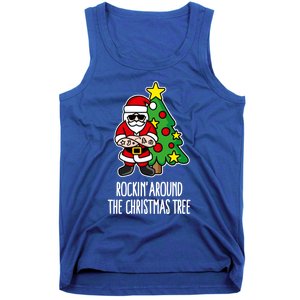 Rockin Around The Christmas Tree Santa Claus Hipster Barber Gift Tank Top