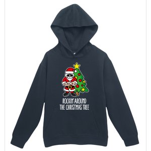 Rockin Around The Christmas Tree Santa Claus Hipster Barber Gift Urban Pullover Hoodie