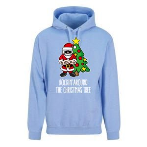 Rockin Around The Christmas Tree Santa Claus Hipster Barber Gift Unisex Surf Hoodie