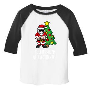 Rockin Around The Christmas Tree Santa Claus Hipster Barber Gift Toddler Fine Jersey T-Shirt