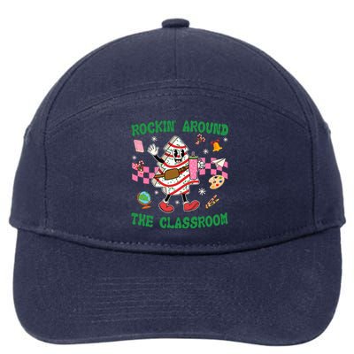 Rockin Around The Classroom Funny Teacher Christmas 7-Panel Snapback Hat