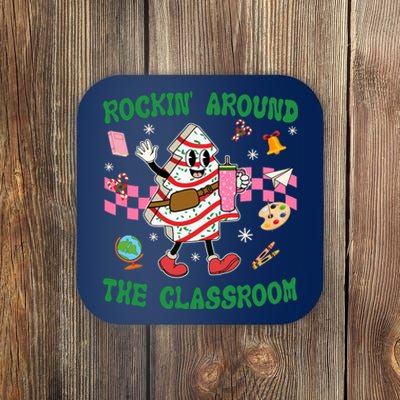 Rockin Around The Classroom Funny Teacher Christmas Coaster