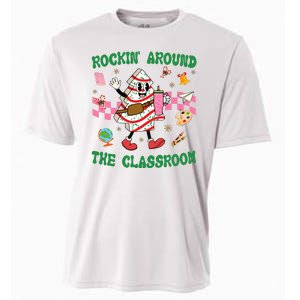 Rockin Around The Classroom Funny Teacher Christmas Cooling Performance Crew T-Shirt