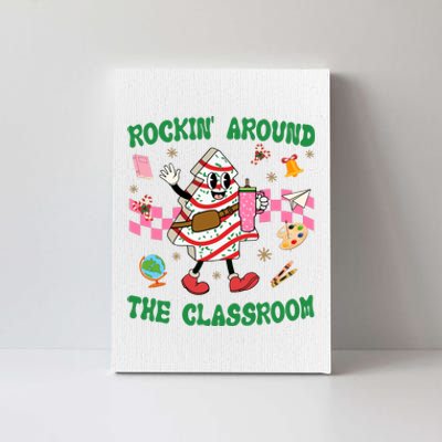 Rockin Around The Classroom Funny Teacher Christmas Canvas