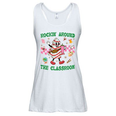 Rockin Around The Classroom Funny Teacher Christmas Ladies Essential Flowy Tank