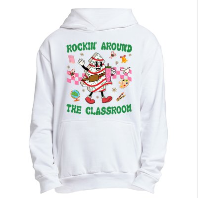 Rockin Around The Classroom Funny Teacher Christmas Urban Pullover Hoodie