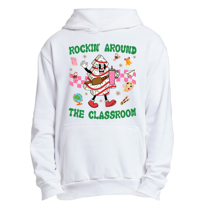 Rockin Around The Classroom Funny Teacher Christmas Urban Pullover Hoodie