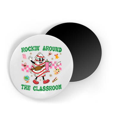 Rockin Around The Classroom Funny Teacher Christmas Magnet