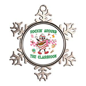 Rockin Around The Classroom Funny Teacher Christmas Metallic Star Ornament