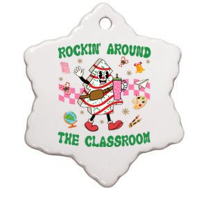 Rockin Around The Classroom Funny Teacher Christmas Ceramic Star Ornament