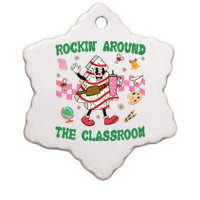 Rockin Around The Classroom Funny Teacher Christmas Ceramic Star Ornament