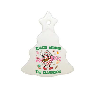 Rockin Around The Classroom Funny Teacher Christmas Ceramic Tree Ornament