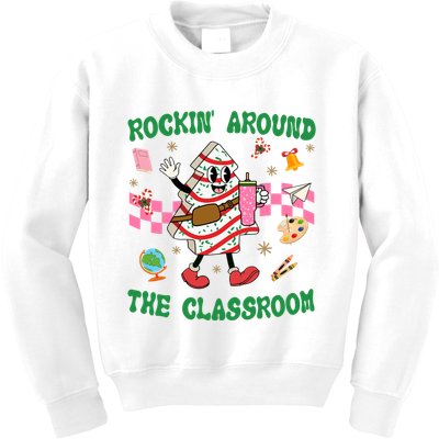 Rockin Around The Classroom Funny Teacher Christmas Kids Sweatshirt