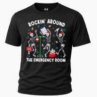 Rockin Around The Emergency Room Skeleton Er Nurse Xmas Cooling Performance Crew T-Shirt