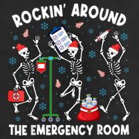 Rockin Around The Emergency Room Skeleton Er Nurse Xmas 11oz C Handle Ceramic Mug