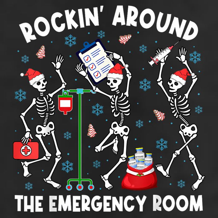 Rockin Around The Emergency Room Skeleton Er Nurse Xmas 11oz C Handle Ceramic Mug