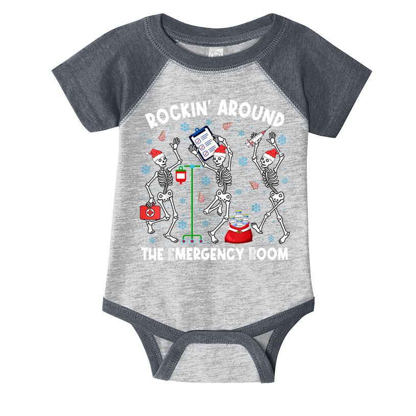 Rockin Around The Emergency Room Skeleton Er Nurse Xmas Infant Baby Jersey Bodysuit
