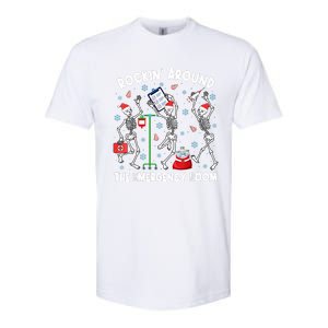 Rockin Around The Emergency Room Skeleton Er Nurse Xmas Softstyle CVC T-Shirt