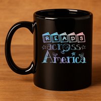 Reads Across Tee America Reading Teacher Books Reader Cool Gift 11oz C Handle Ceramic Mug