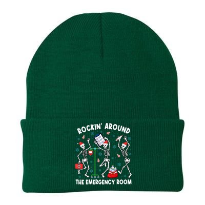 Rockin Around The Emergency Room Skeleton Er Nurse Xmas Knit Cap Winter Beanie