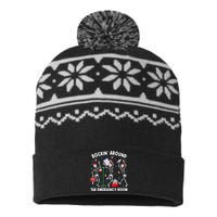 Rockin Around The Emergency Room Skeleton Er Nurse Xmas USA-Made Snowflake Beanie