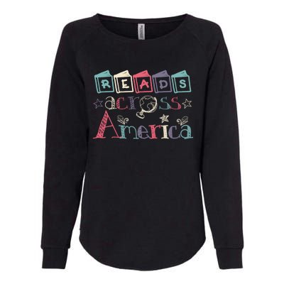 Reads Across Tee America Reading Teacher Books Reader Gift Womens California Wash Sweatshirt