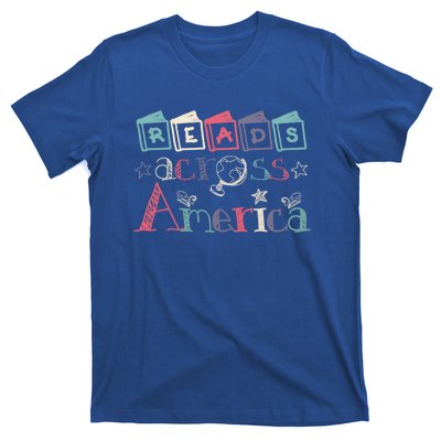 Reads Across Tee America Reading Teacher Books Reader Gift T-Shirt