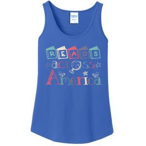 Reads Across Tee America Reading Teacher Books Reader Gift Ladies Essential Tank