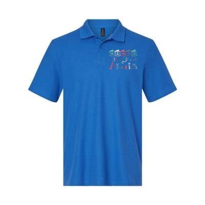 Reads Across Tee America Reading Teacher Books Reader Gift Softstyle Adult Sport Polo