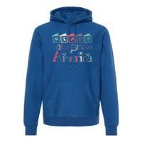 Reads Across Tee America Reading Teacher Books Reader Gift Premium Hoodie