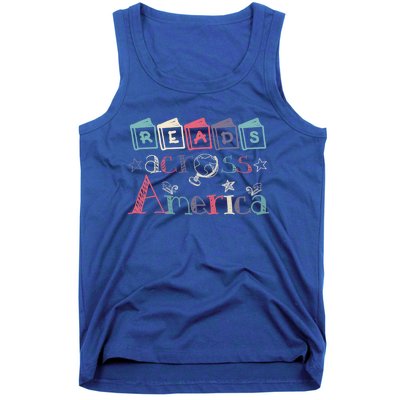 Reads Across Tee America Reading Teacher Books Reader Gift Tank Top