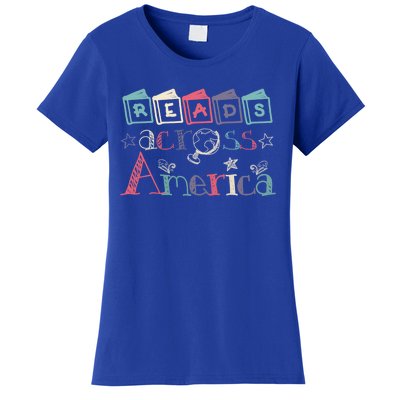 Reads Across Tee America Reading Teacher Books Reader Gift Women's T-Shirt