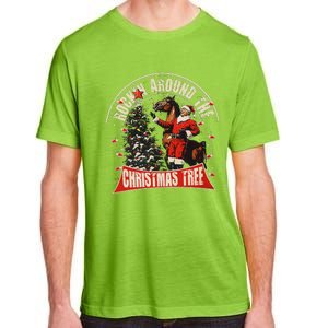 Rockin Around The Christmas Funny Cowboy Trump Western Xmas Adult ChromaSoft Performance T-Shirt