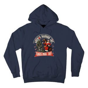 Rockin Around The Christmas Funny Cowboy Trump Western Xmas Tall Hoodie