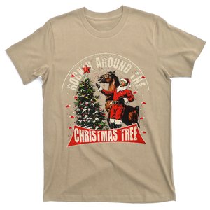 Rockin Around The Christmas Funny Cowboy Trump Western Xmas T-Shirt