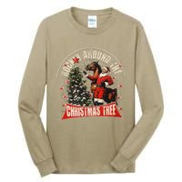 Rockin Around The Christmas Funny Cowboy Trump Western Xmas Tall Long Sleeve T-Shirt