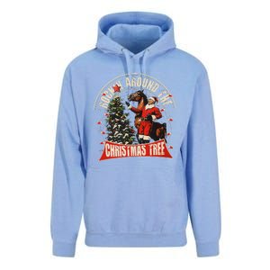 Rockin Around The Christmas Funny Cowboy Trump Western Xmas Unisex Surf Hoodie