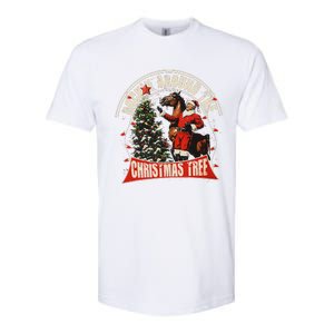 Rockin Around The Christmas Funny Cowboy Trump Western Xmas Softstyle CVC T-Shirt