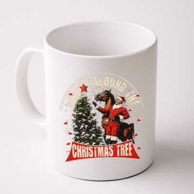 Rockin Around The Christmas Funny Cowboy Trump Western Xmas Coffee Mug